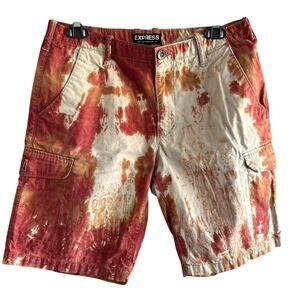 Mens Shorts Size 28 Multicolor Tie Dye Cargo Hiking Outdoors Camping Summer Bold